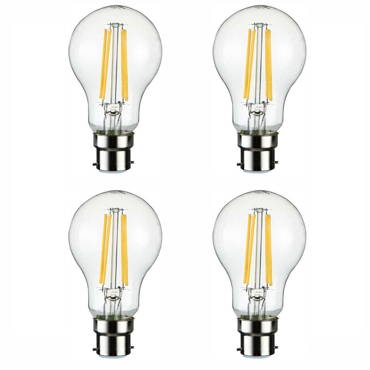 Main image of pack of 4 of LED Dimmable Filament A60 GLS Bulb B22 Bayonet Cap 6.5W Warm White