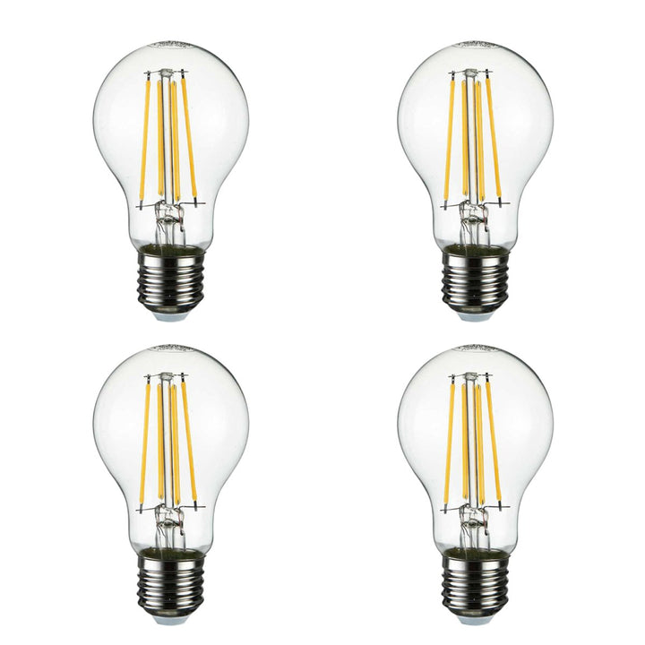Main image of LED Dimmable Filament decorative a60 gls  bulb e27 edison screw 6.5w warm white 2700k pack of 4
