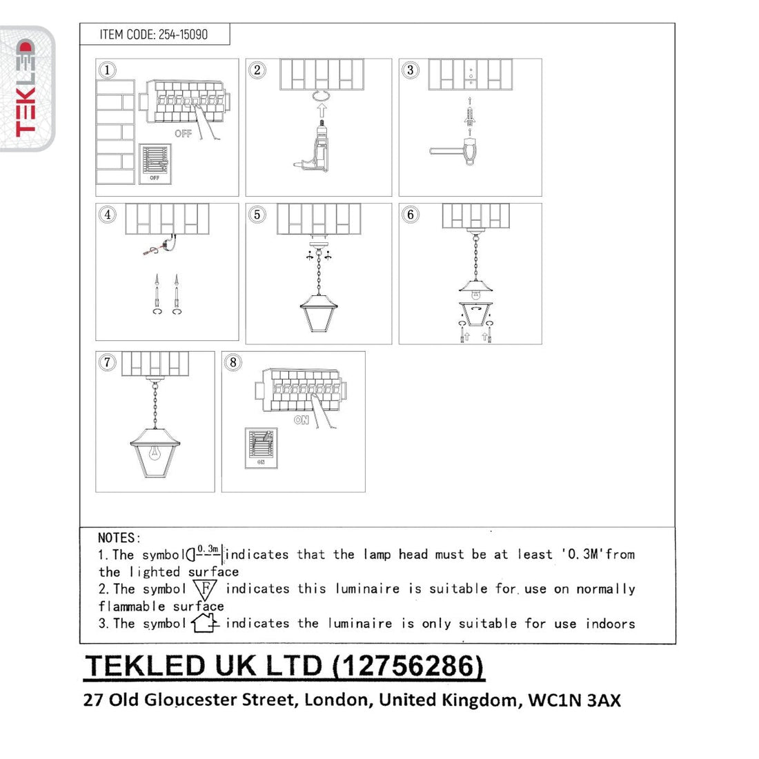 User manual for Pendant Ceiling Lamp Matt Black Clear Glass E27