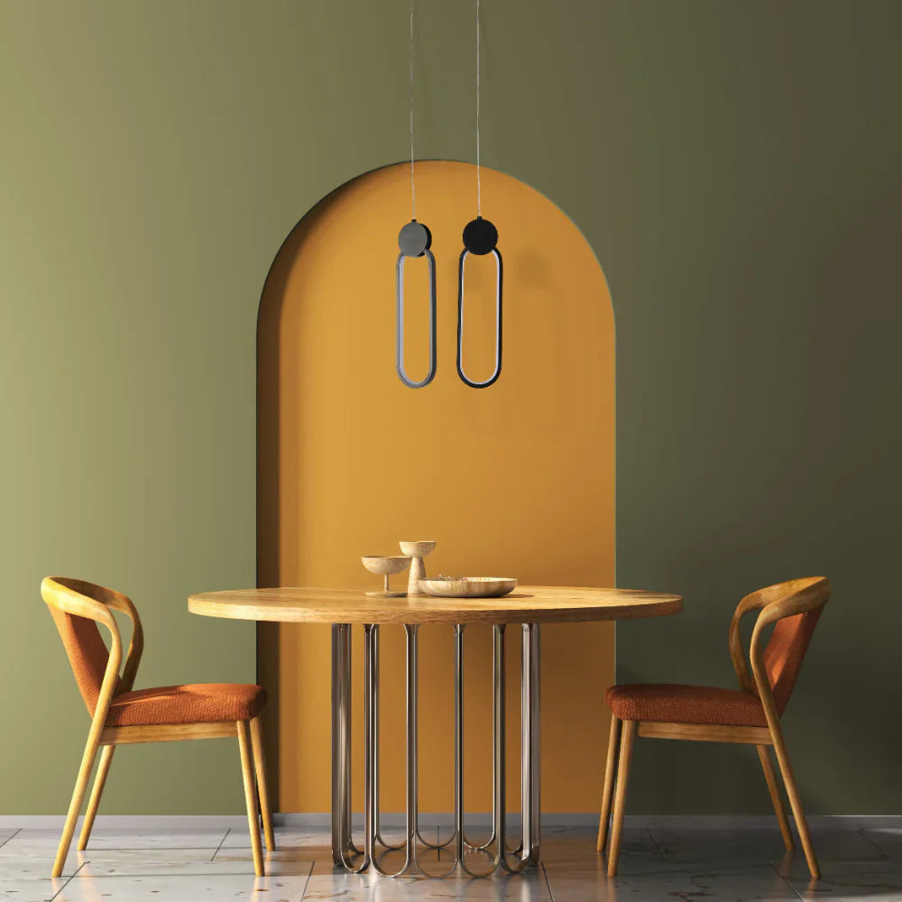 Mavey Modern Nordic Bedside LED Pendant Light Black CCT Changeble 14