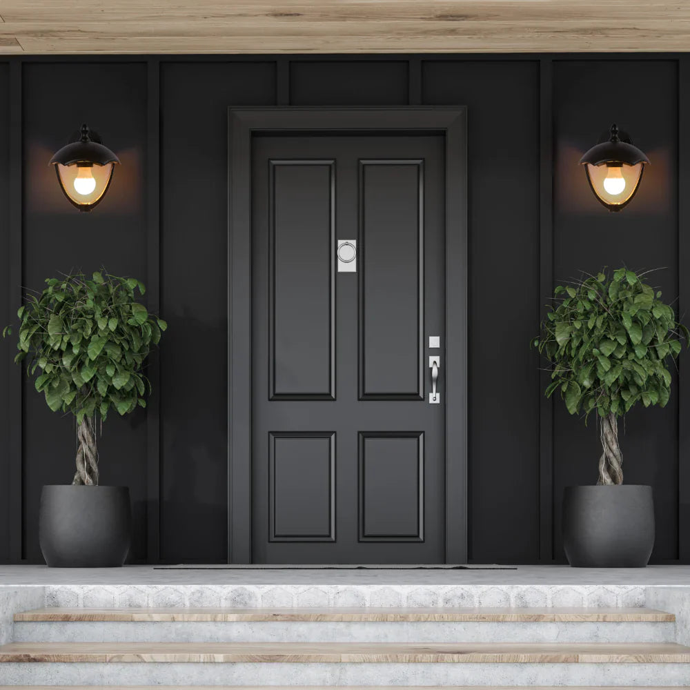 Megan Outdoor Lantern Wall Light E27 Black 5