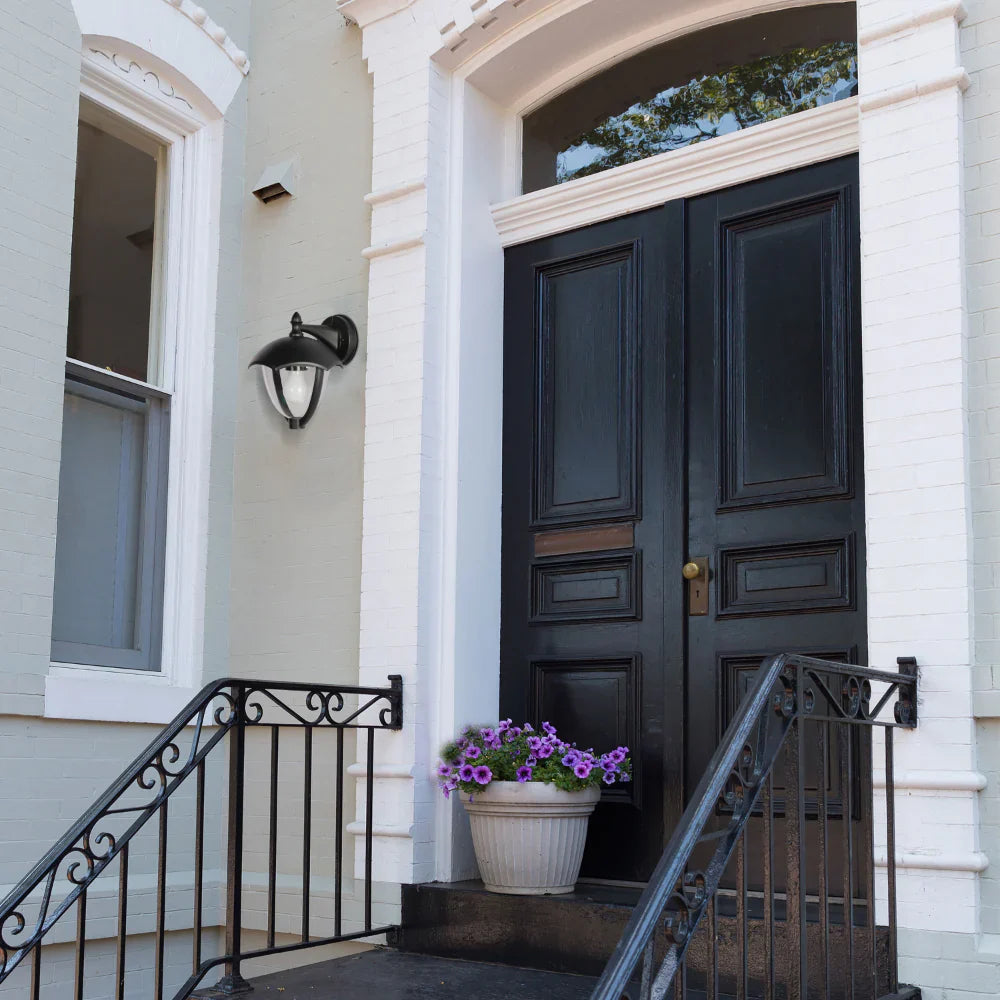 Megan Outdoor Lantern Wall Light E27 Black 11