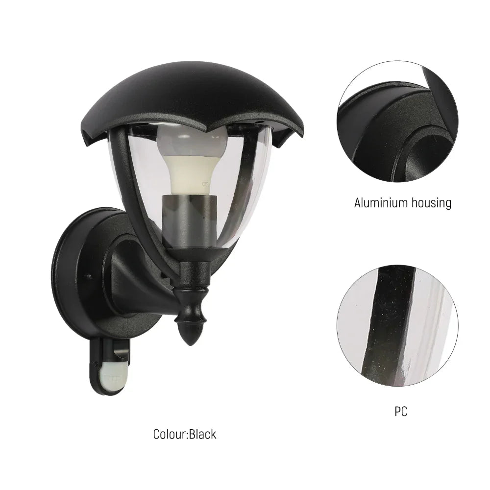 Megan Outdoor Lantern Wall Light E27 Black 21