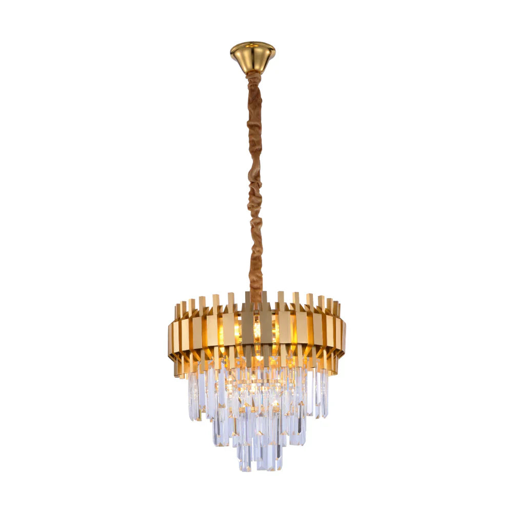 Main image of Metropolitan Square Beam Design Tiered Crystal Modern Chandelier Ceiling Light | TEKLED 159-17898