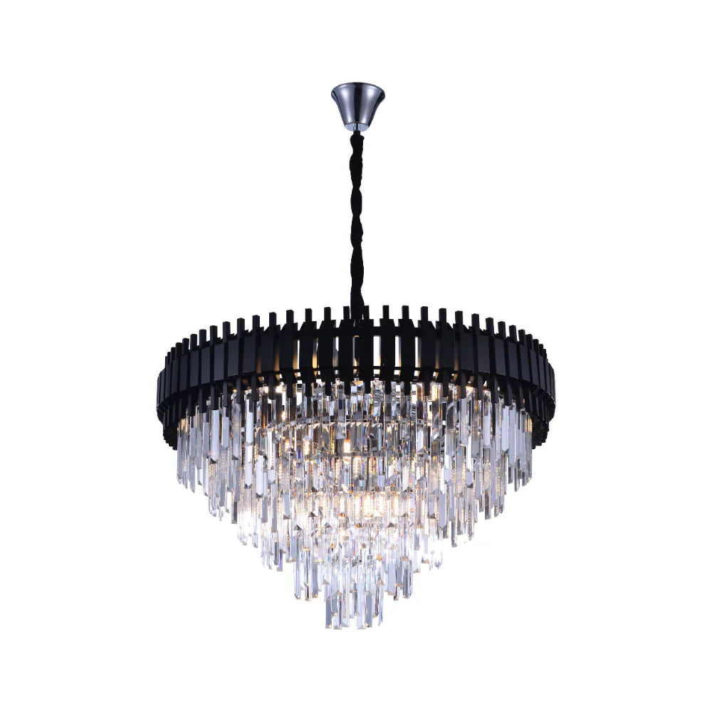 Main image of Metropolitan Square Beam Design Tiered Crystal Modern Chandelier Ceiling Light | TEKLED 159-18044