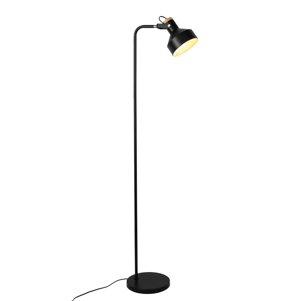 Minimalist Adjustable Floor Lamp with Wooden Accent 1