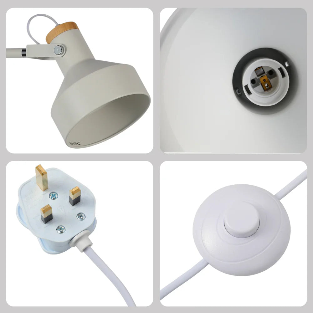 Minimalist Adjustable Floor Lamp with Wooden Accent 17