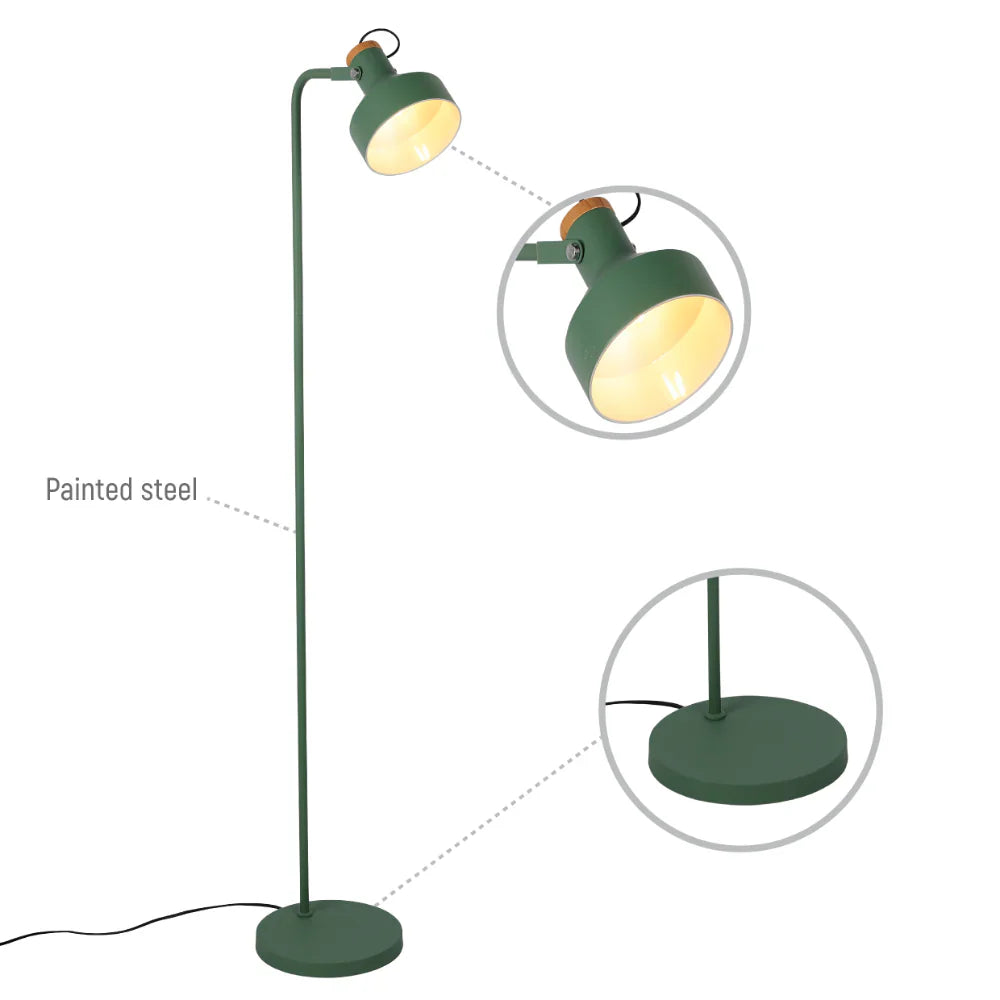 Minimalist Adjustable Floor Lamp with Wooden Accent 18