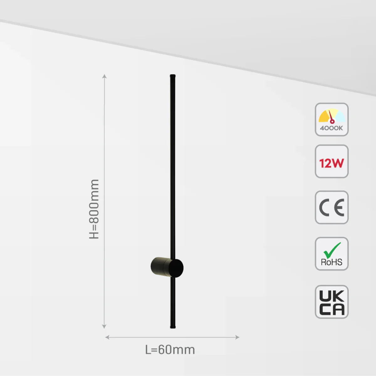 Size and certifications of Minimalist Linear Wall Sconce Light 151-19982