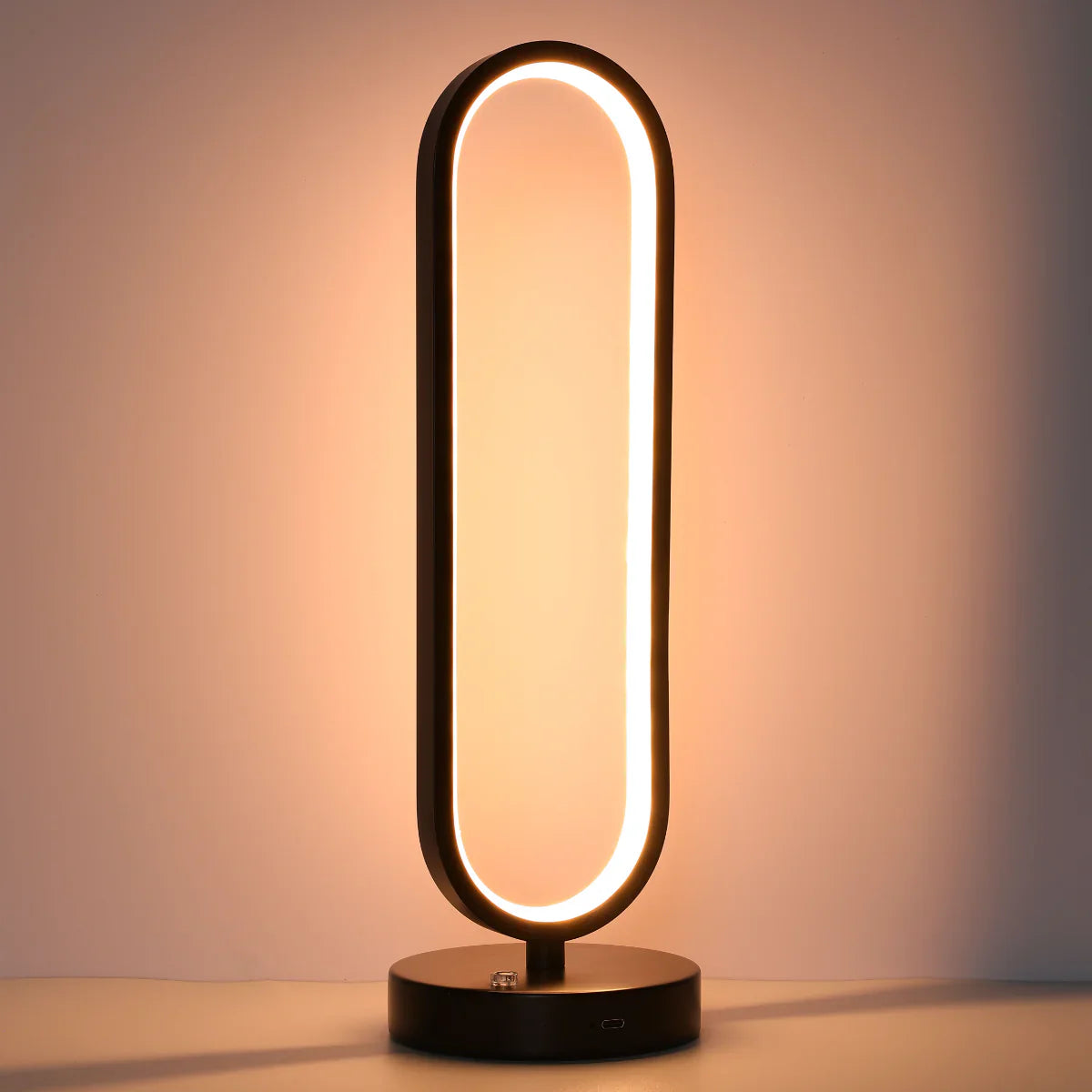 Minimalist Oval Table Lamp with 3 CCT LED - Black Finish 130-03643 in play