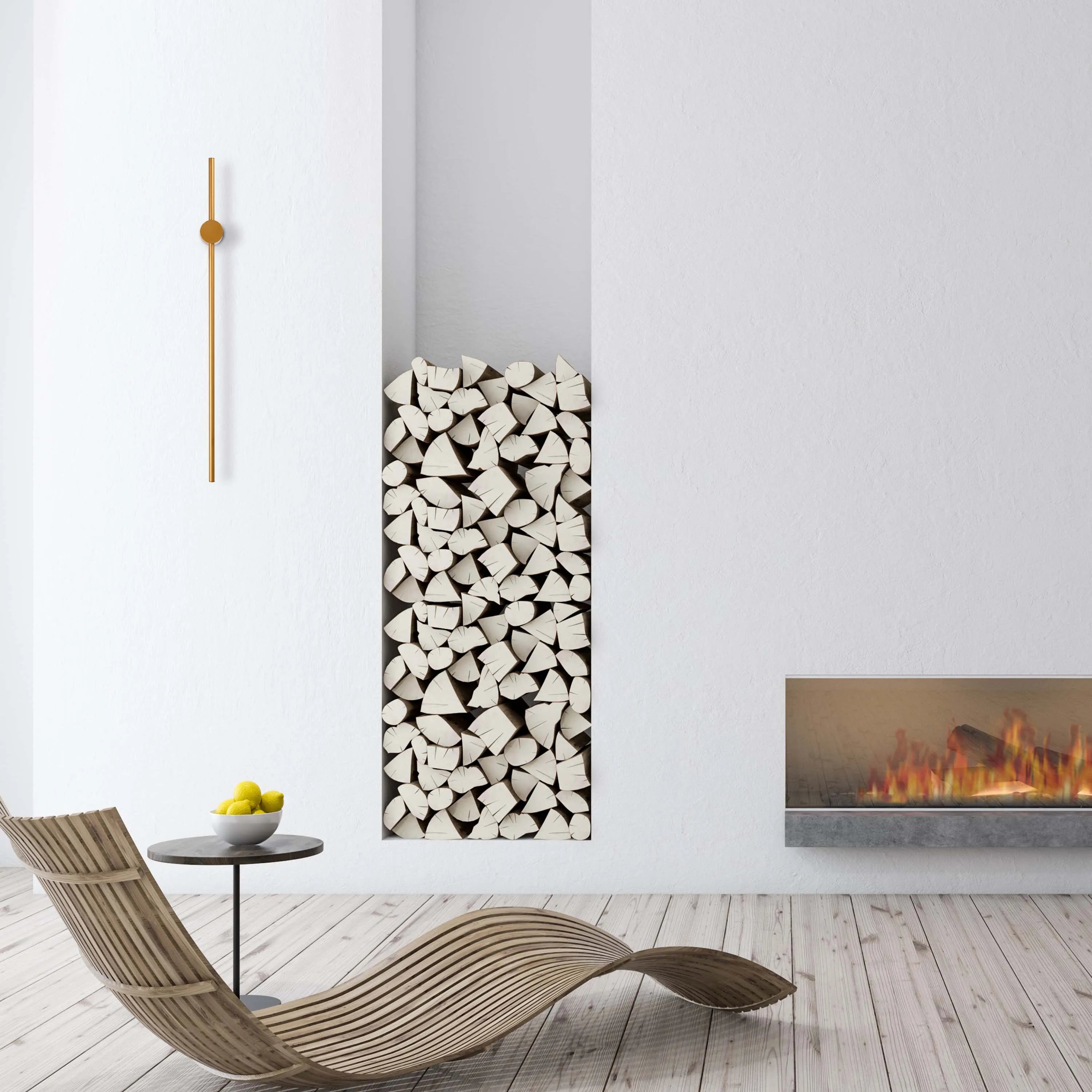 Minimalist Rod Wall Light in Black or Gold with Integrated LED