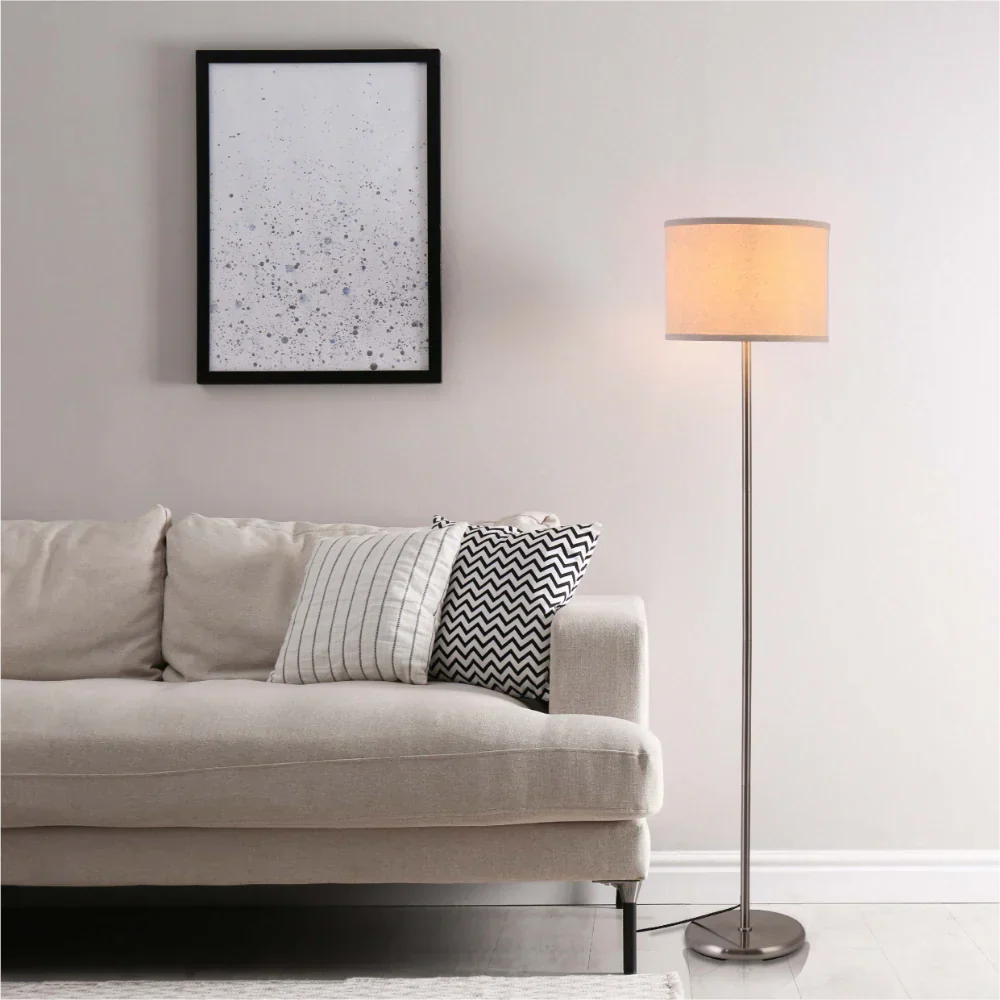 Interior use of Minmalist Floor Lamp Nickel Flaxen | TEKLED 130-03524