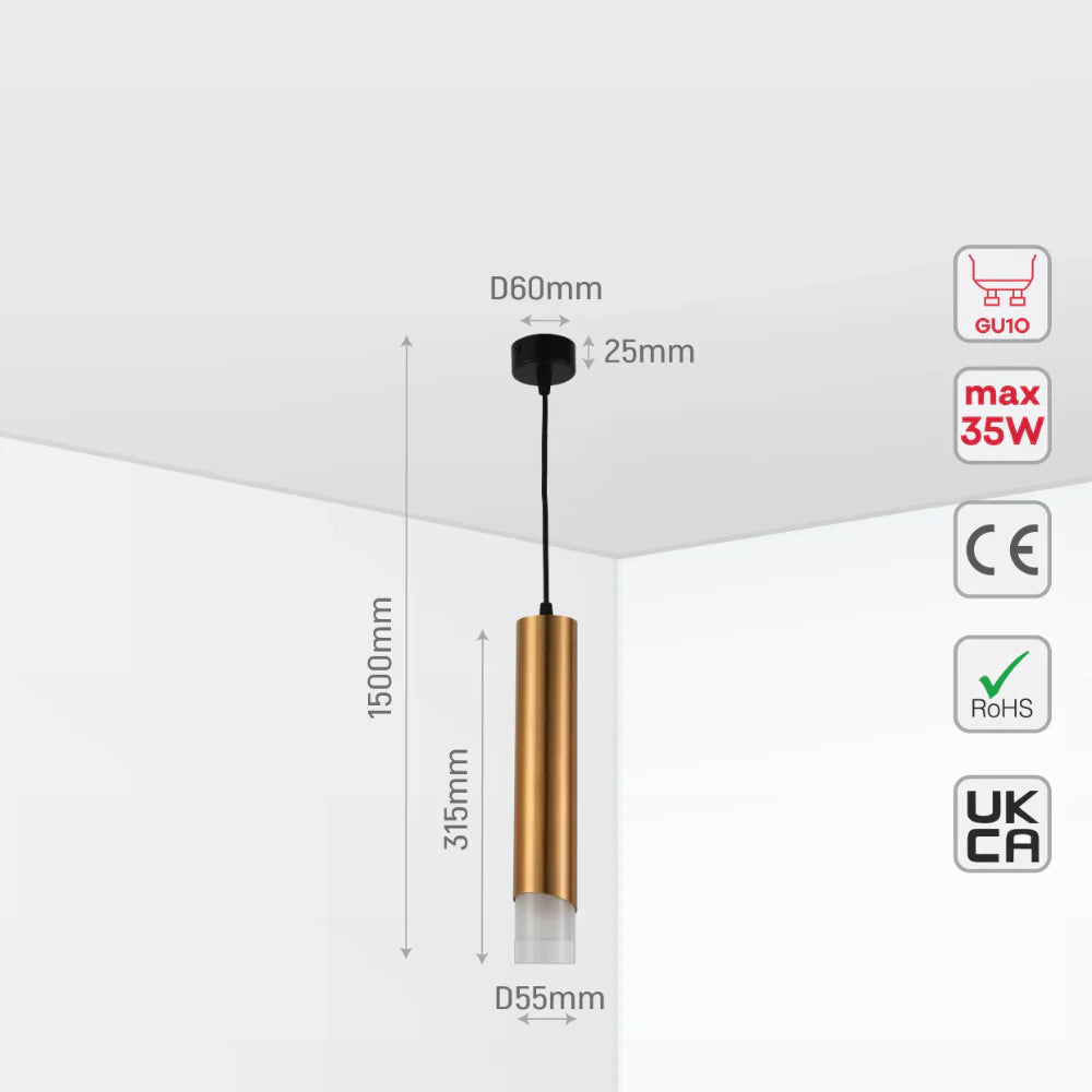 Modern Cylinder Pendant Downlight with PMMA Diffuser GU10, Pendant Downlight, TEKLED 9