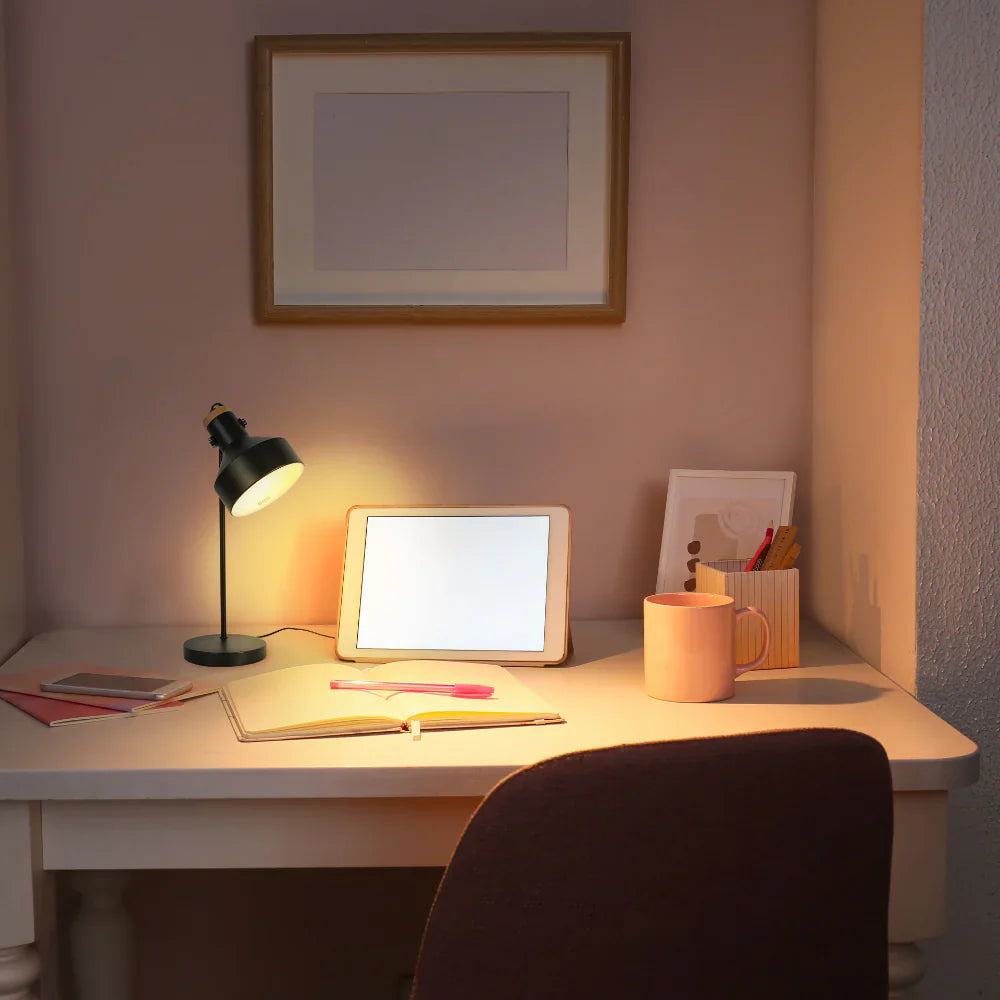 Modern Desk Lamp with Wooden Accent 10
