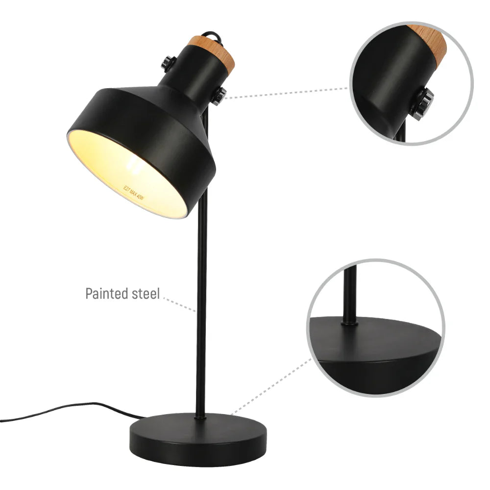 Modern Desk Lamp with Wooden Accent 16