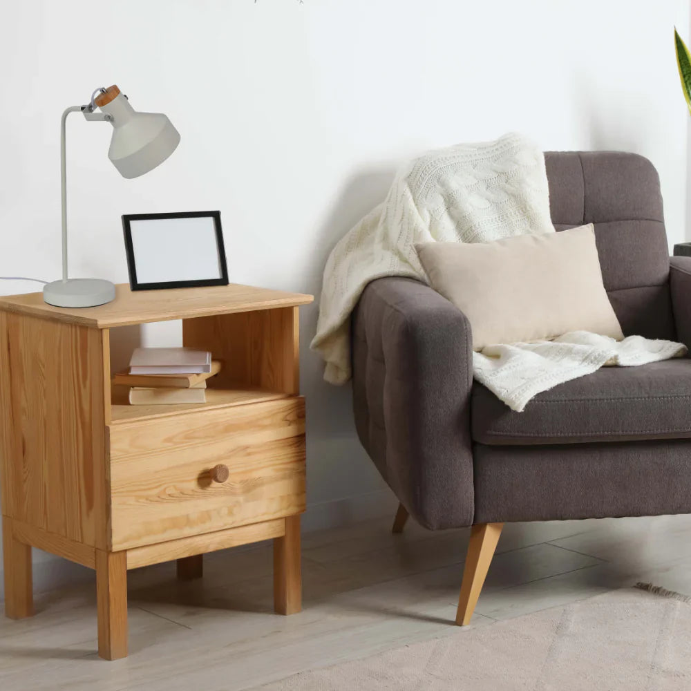 Modern Desk Lamp with Wooden Accent 11