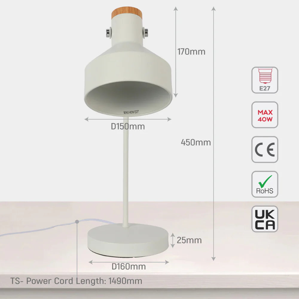 Modern Desk Lamp with Wooden Accent 14