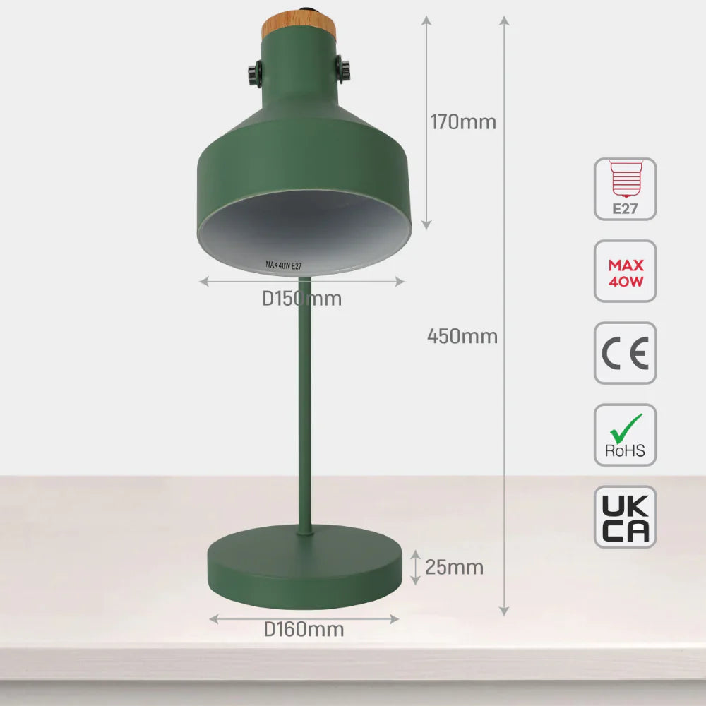 Modern Desk Lamp with Wooden Accent 15