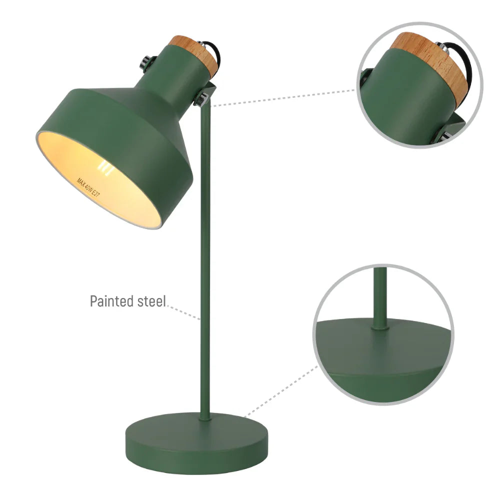 Modern Desk Lamp with Wooden Accent 18