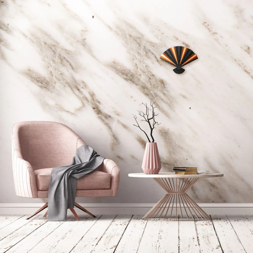 Modern Folding Fan 8 way LED Wall Light Black 3000K 8W 3