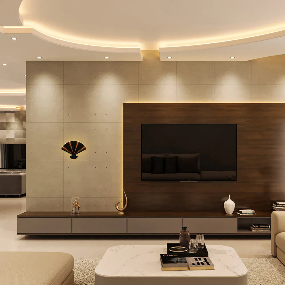 Modern Folding Fan 8 way LED Wall Light Black 3000K 8W 4