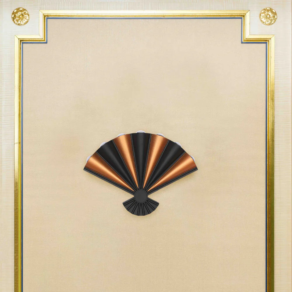 Modern Folding Fan 8 way LED Wall Light Black 3000K 8W 5