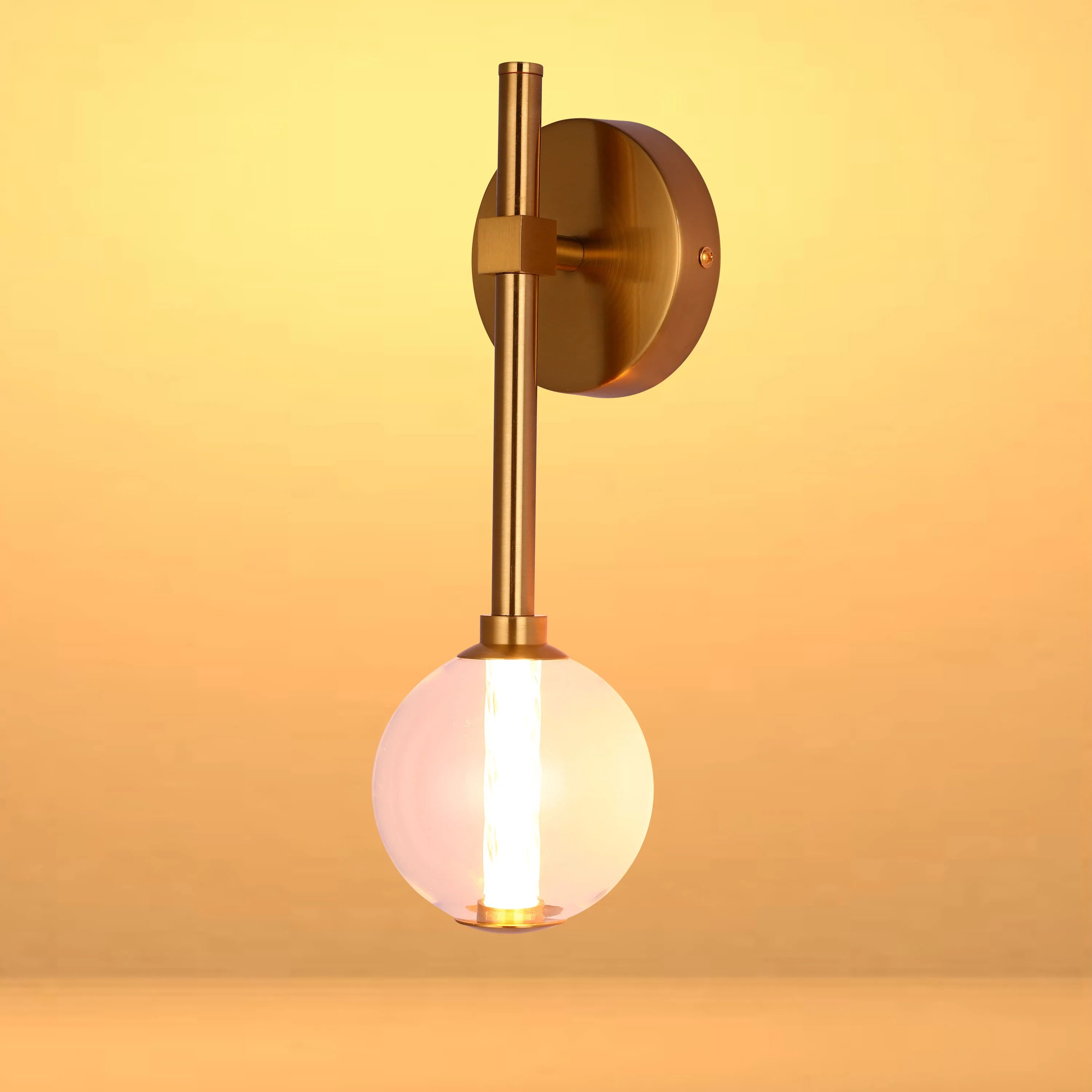 Integrated LED Modern Gold Wall Light - Single & Double Globe