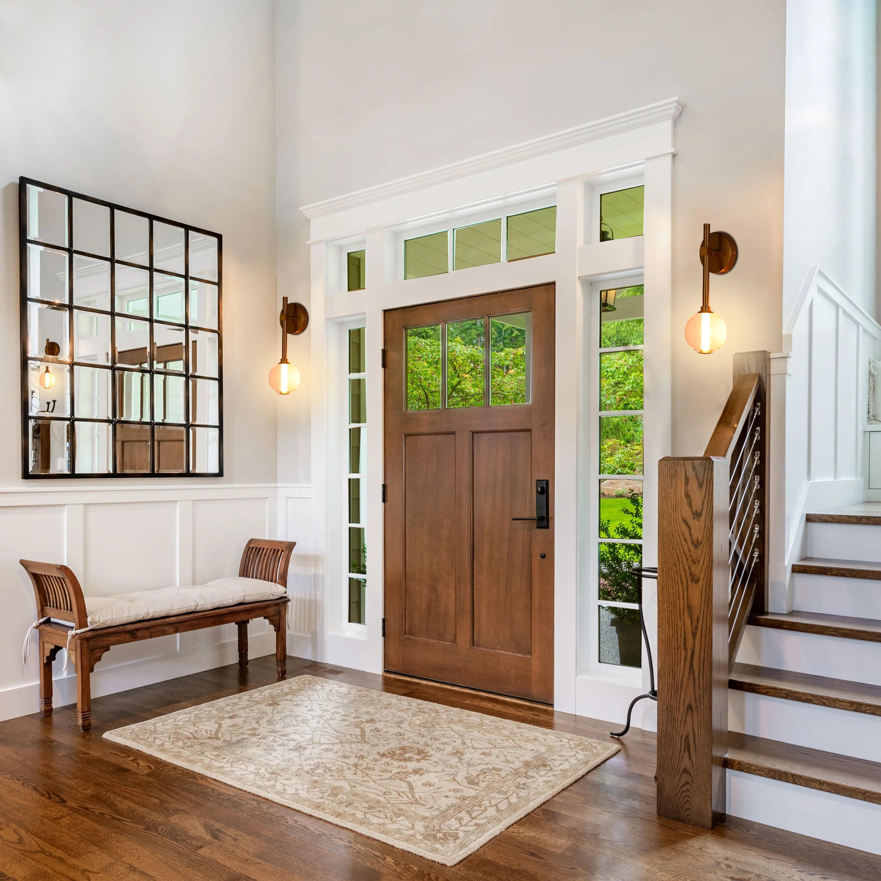 Integrated LED Modern Gold Wall Light - Single & Double Globe