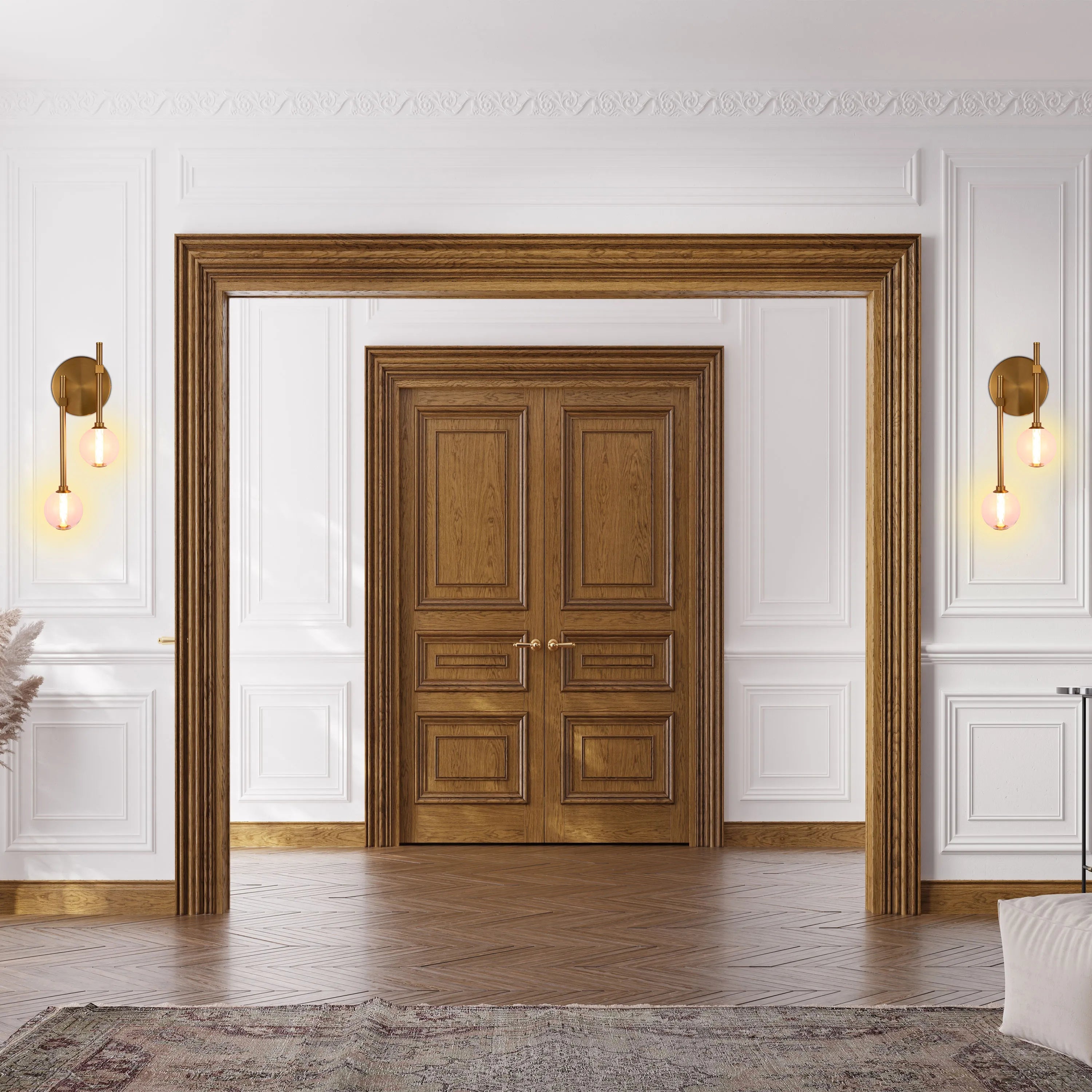 Integrated LED Modern Gold Wall Light - Single & Double Globe