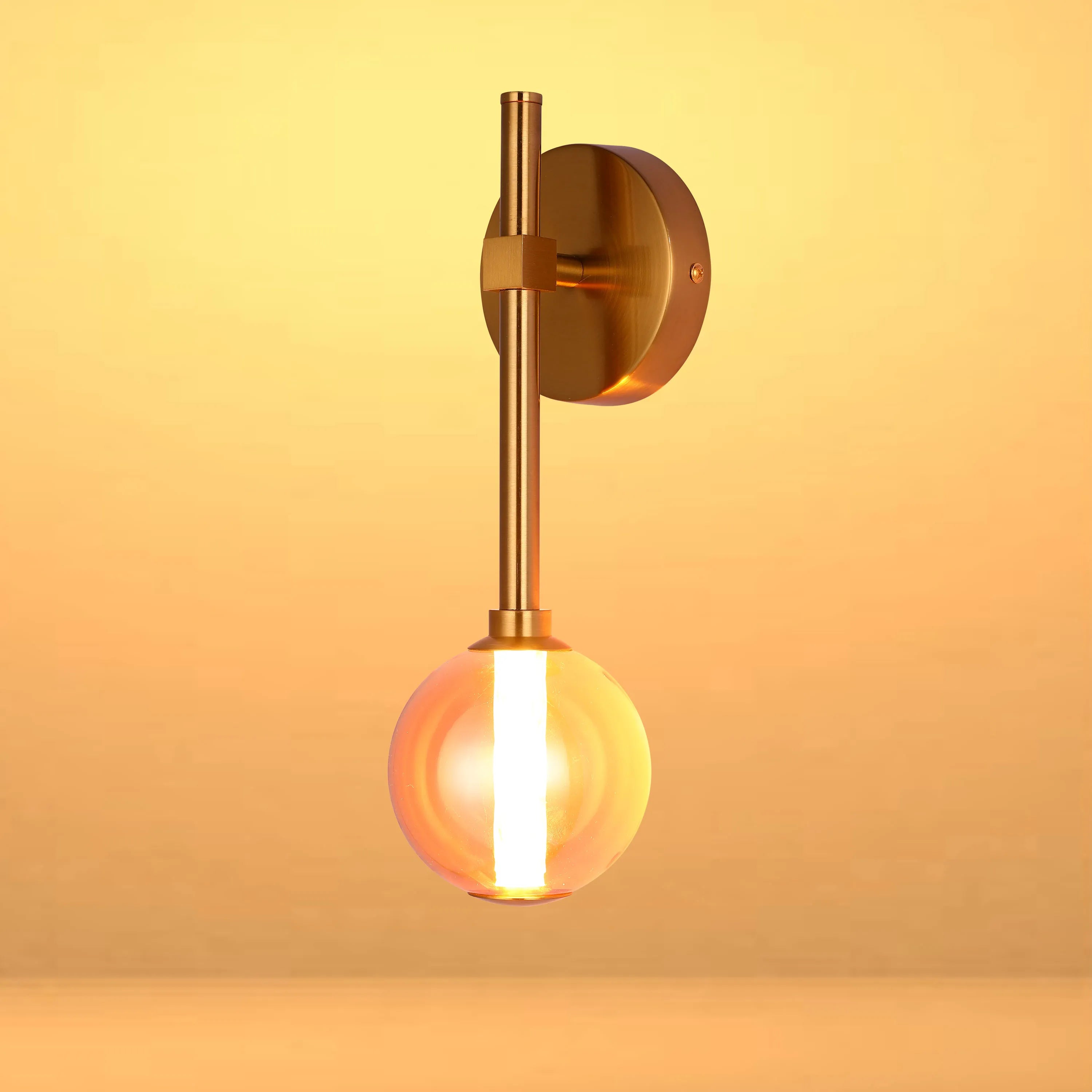 Integrated LED Modern Gold Wall Light - Single & Double Globe
