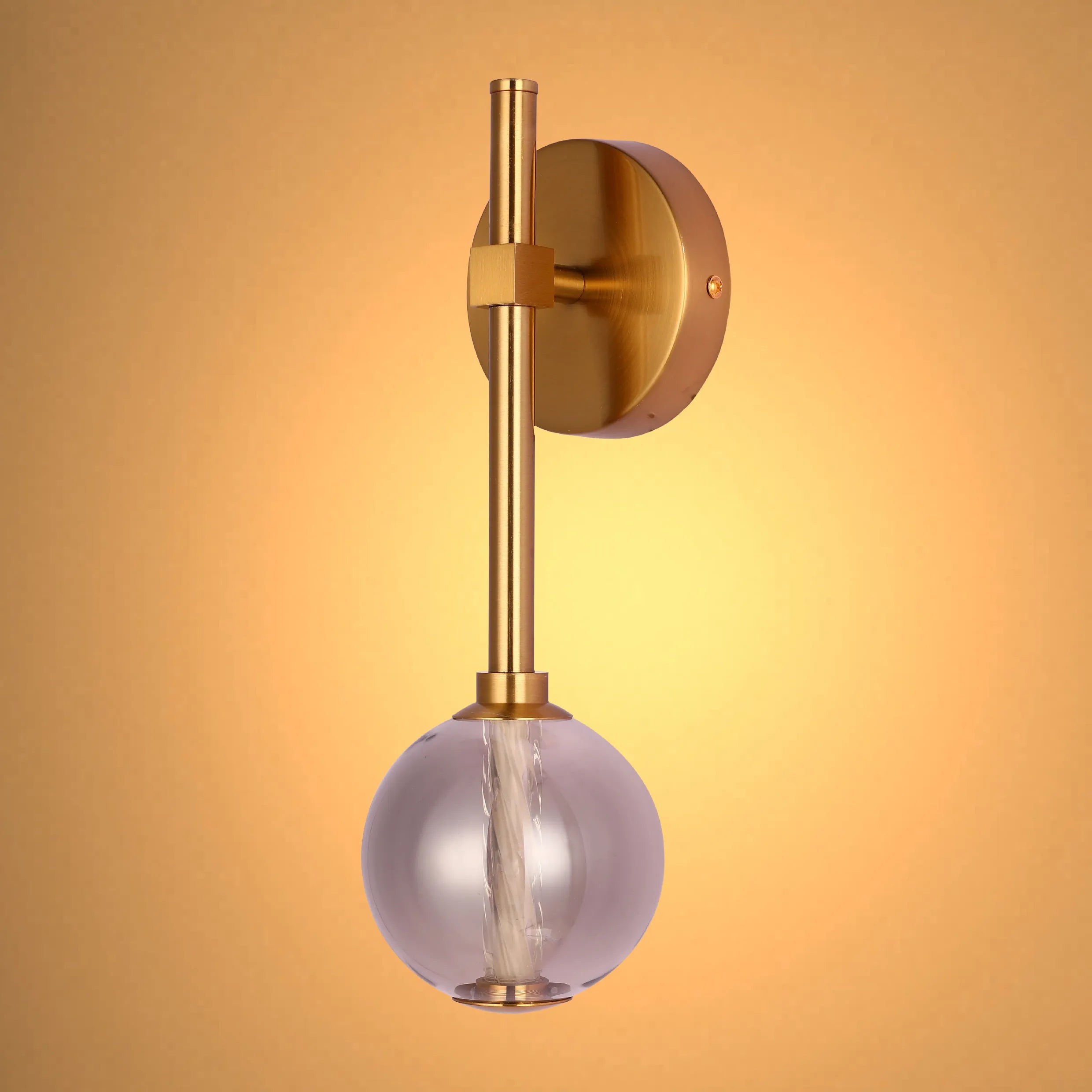 Integrated LED Modern Gold Wall Light - Single & Double Globe