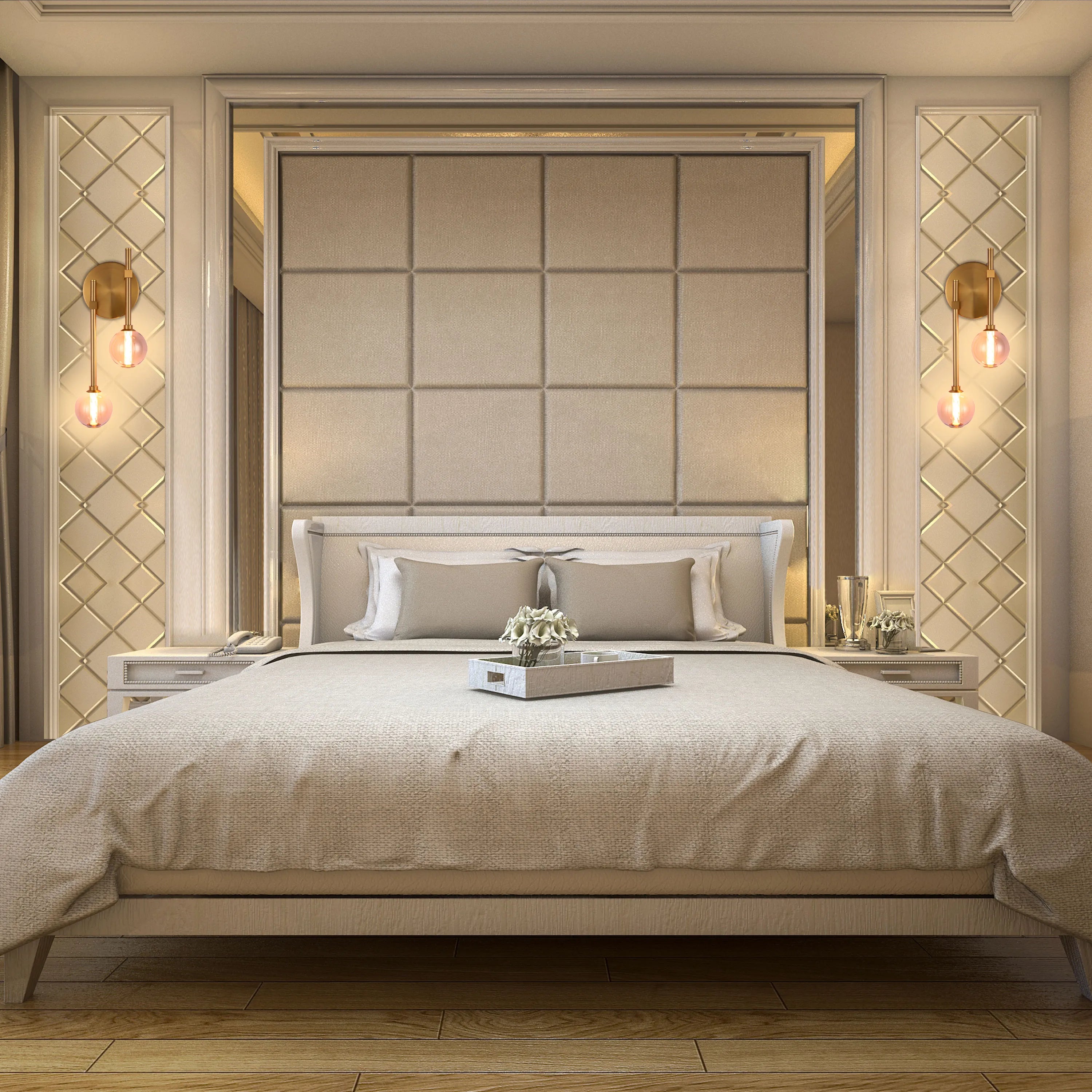 Integrated LED Modern Gold Wall Light - Single & Double Globe