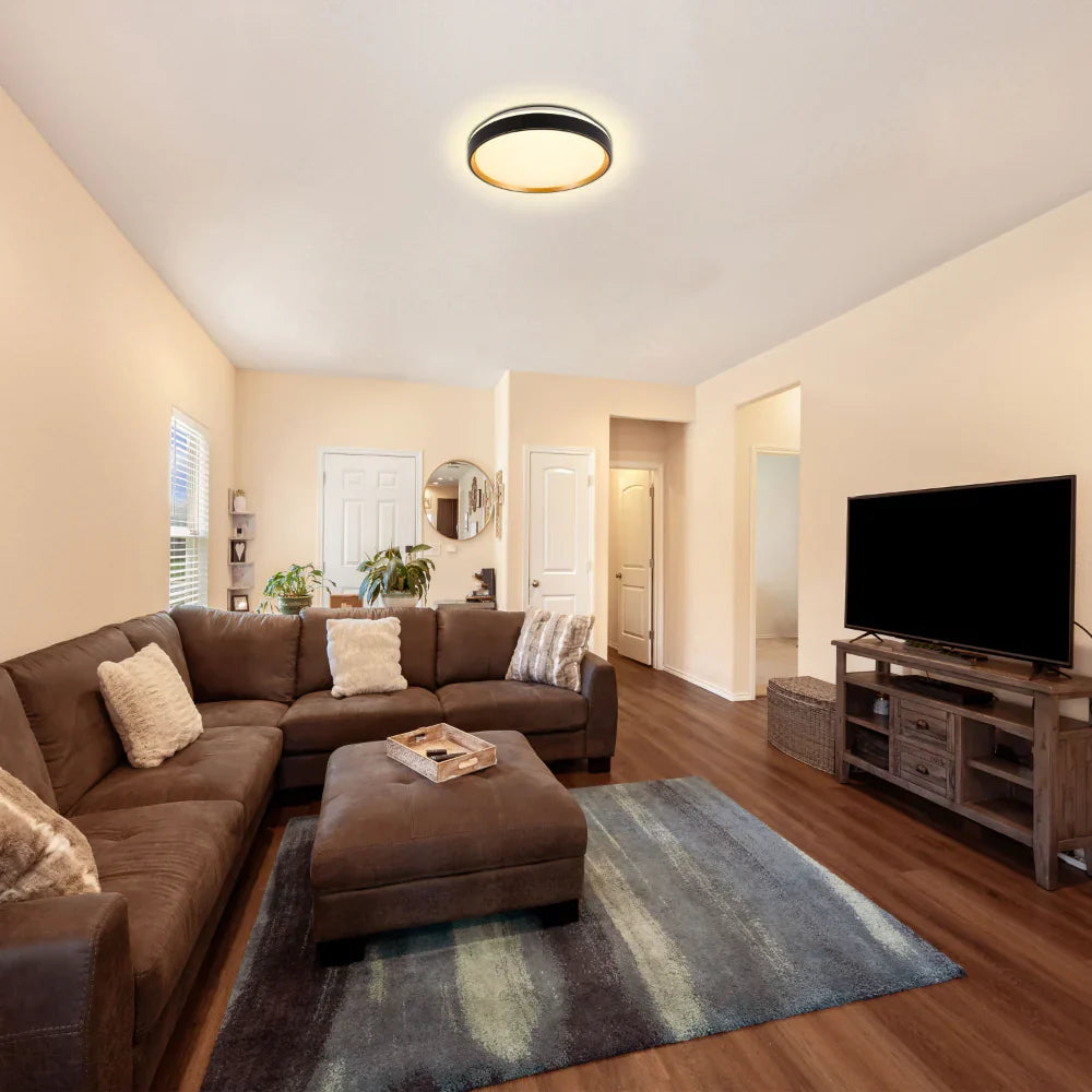 Modern Halo Effect LED Ceiling Light with Color Contrast Design, LED Flush Ceiling Light, TEKLED 10