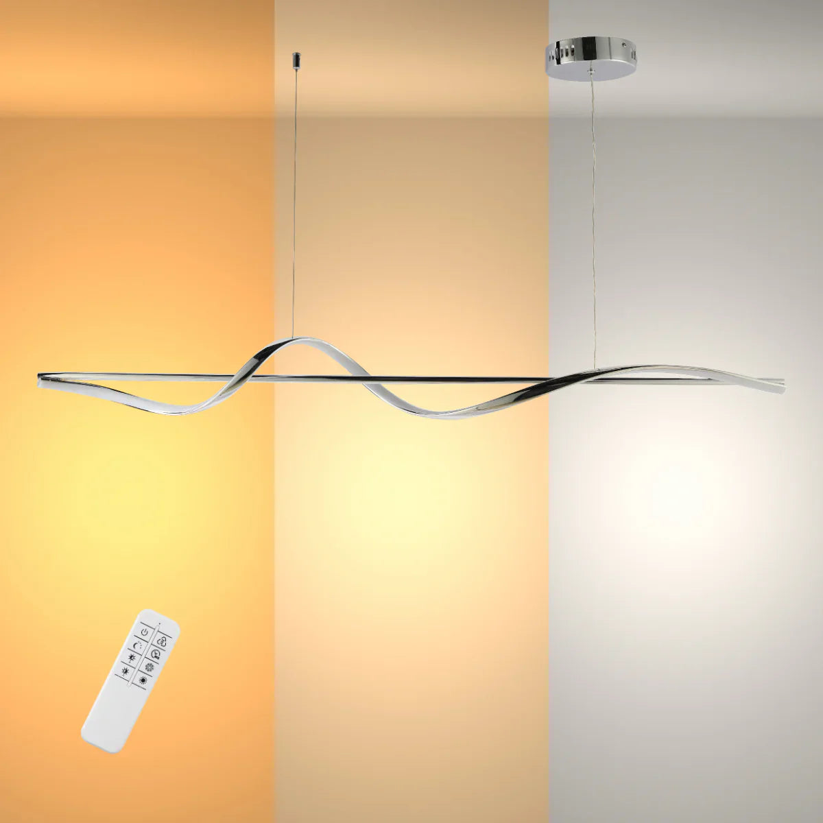 Main image of Modern Sleek Infinity Wave LED Pendant Light 159-18140