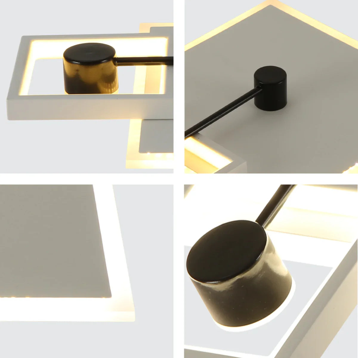 Close shots of Modern Squared LED Flush Ceiling Fixture 159-18109