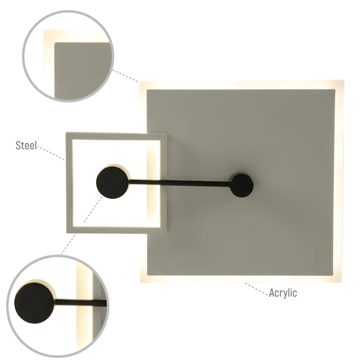 Lighting properties of Modern Squared LED Flush Ceiling Fixture 159-18109