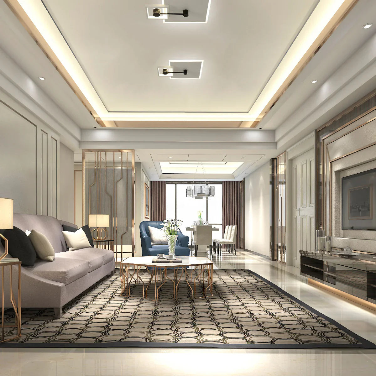 Where to use Modern Squared LED Flush Ceiling Fixture 159-18109