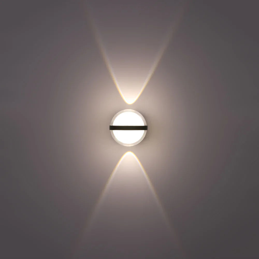 Modern Triple-source Up Down Decorative and Ball LED Wall Light Black 4000K 12W 1