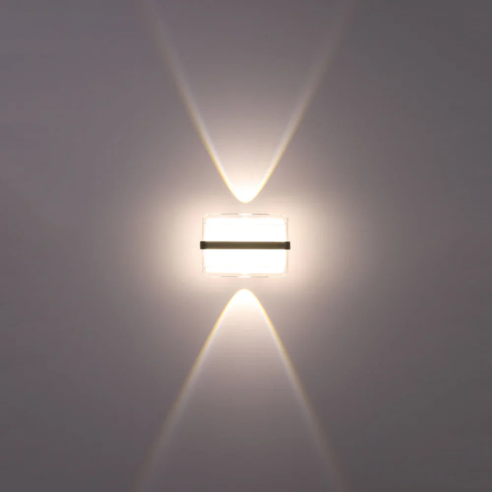 Modern Triple-source Up Down Decorative Band LED Wall Light Black 4000K 12W 1