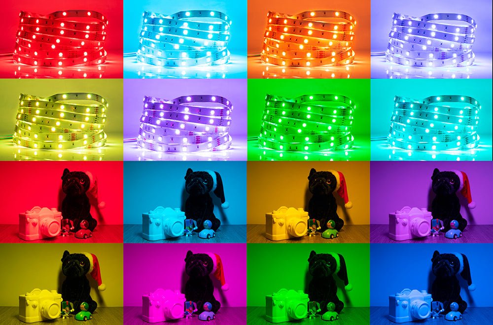 Sample images of settings on  Holiday 5m RGB LED Strip Light 150 LEDs SMD5050 DC12V IP20 25W 2A Adaptor with Remote controler