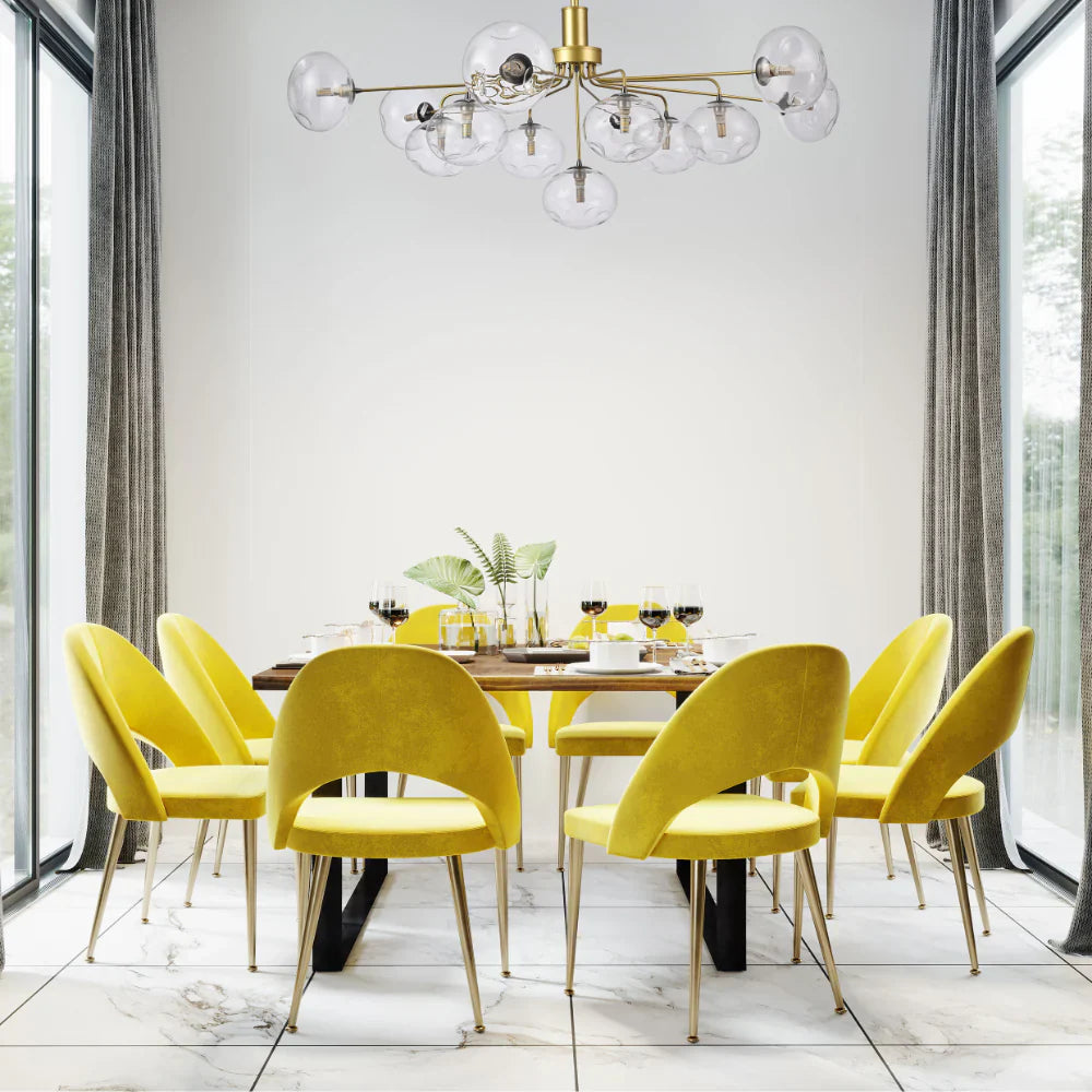 Interior use of Multi-Arm Dimpled Globe Ceiling Light Elegant Gold | TEKLED 158-19704