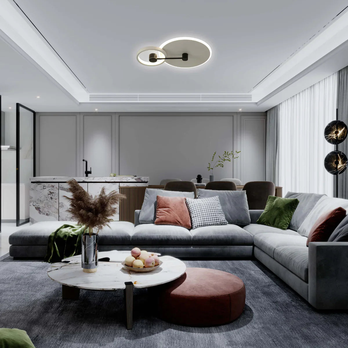 Where to use Nested Halo LED Flush Ceiling Light 159-18110