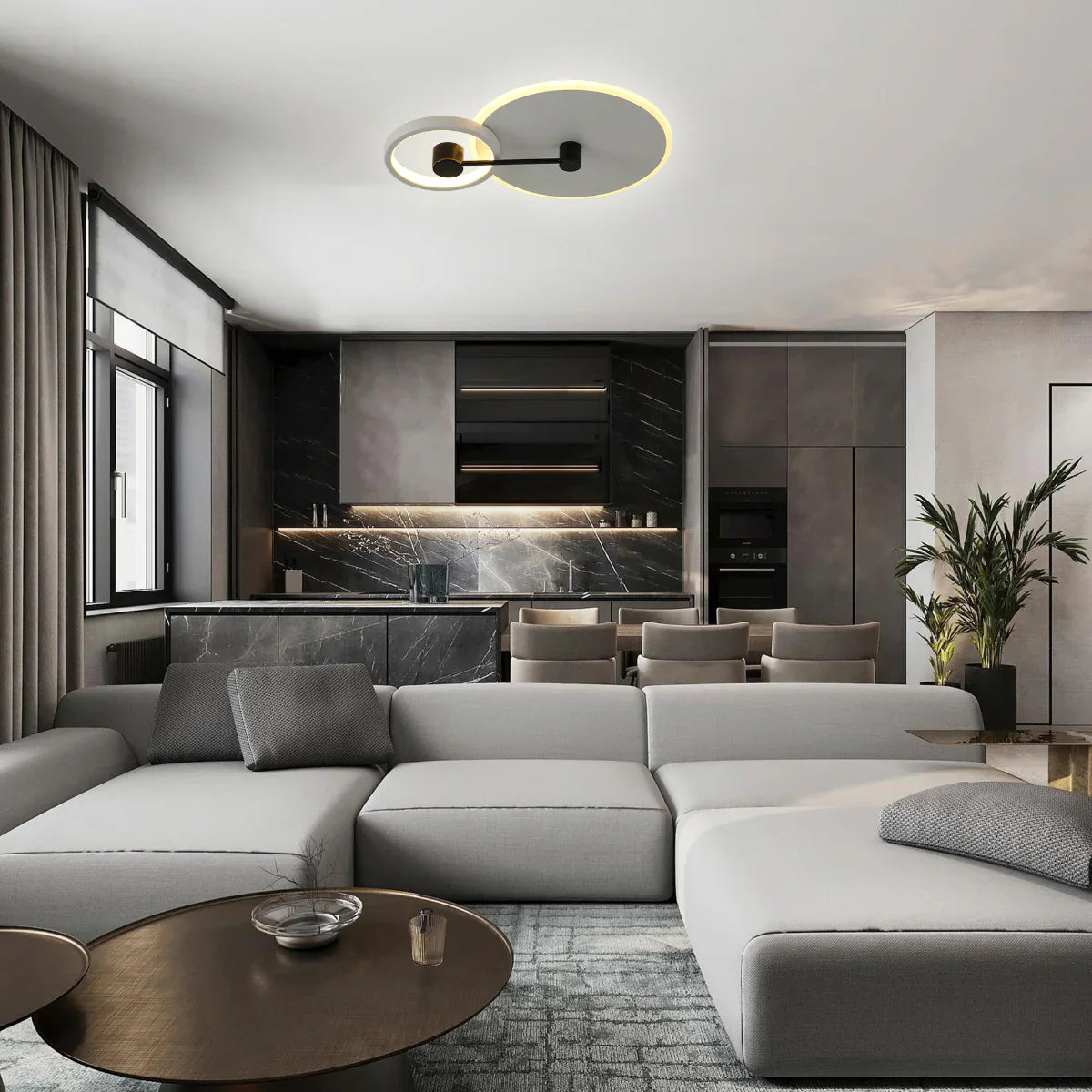 Usage of Nested Halo LED Flush Ceiling Light 159-18110