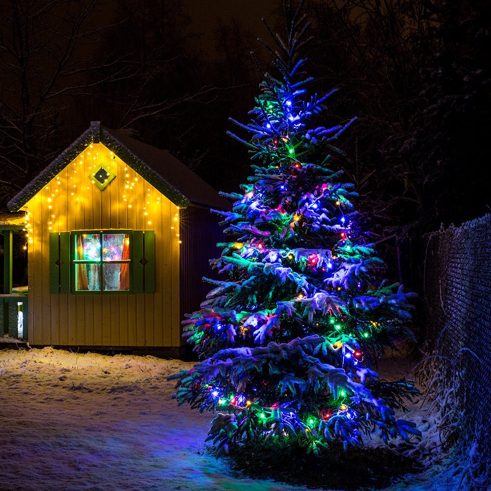 Christmas decoration using Crater LED String Light 200 LEDs 25m with Power Adaptor Multi-colour LED String Light