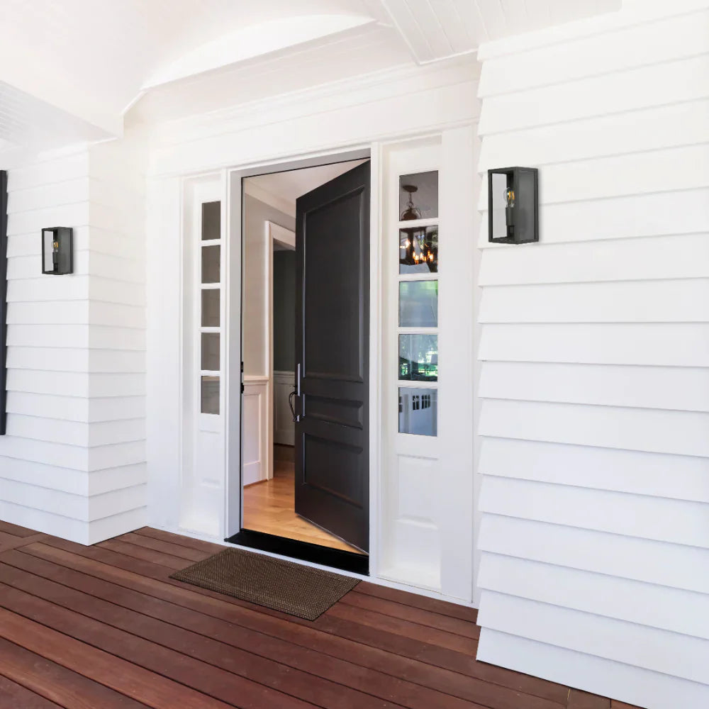 Oxford Box Outdoor Lantern Wall Light  E27 Dark Grey 2