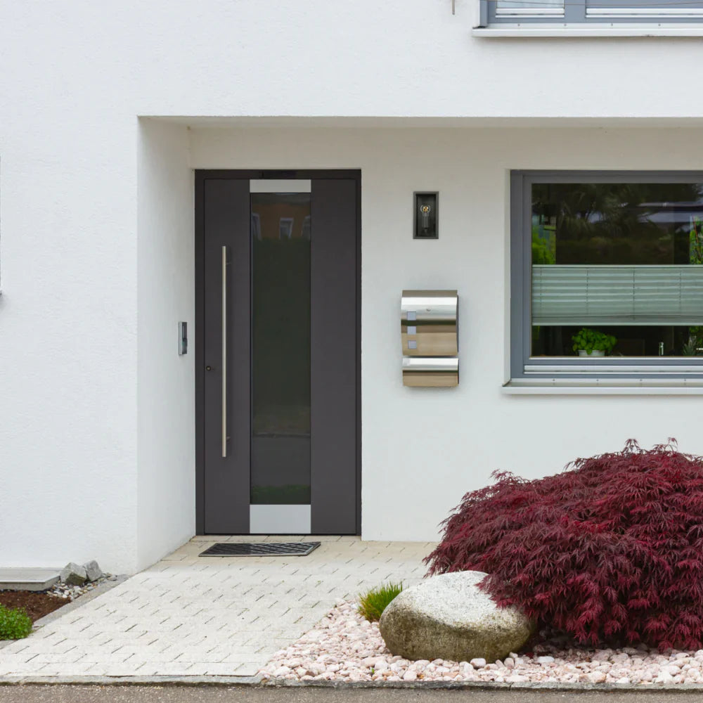 Oxford Box Outdoor Lantern Wall Light  E27 Dark Grey 3