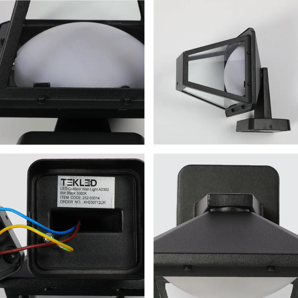 Paravento LED Outdoor Lantern Wall Light 6W Black 3000K 14