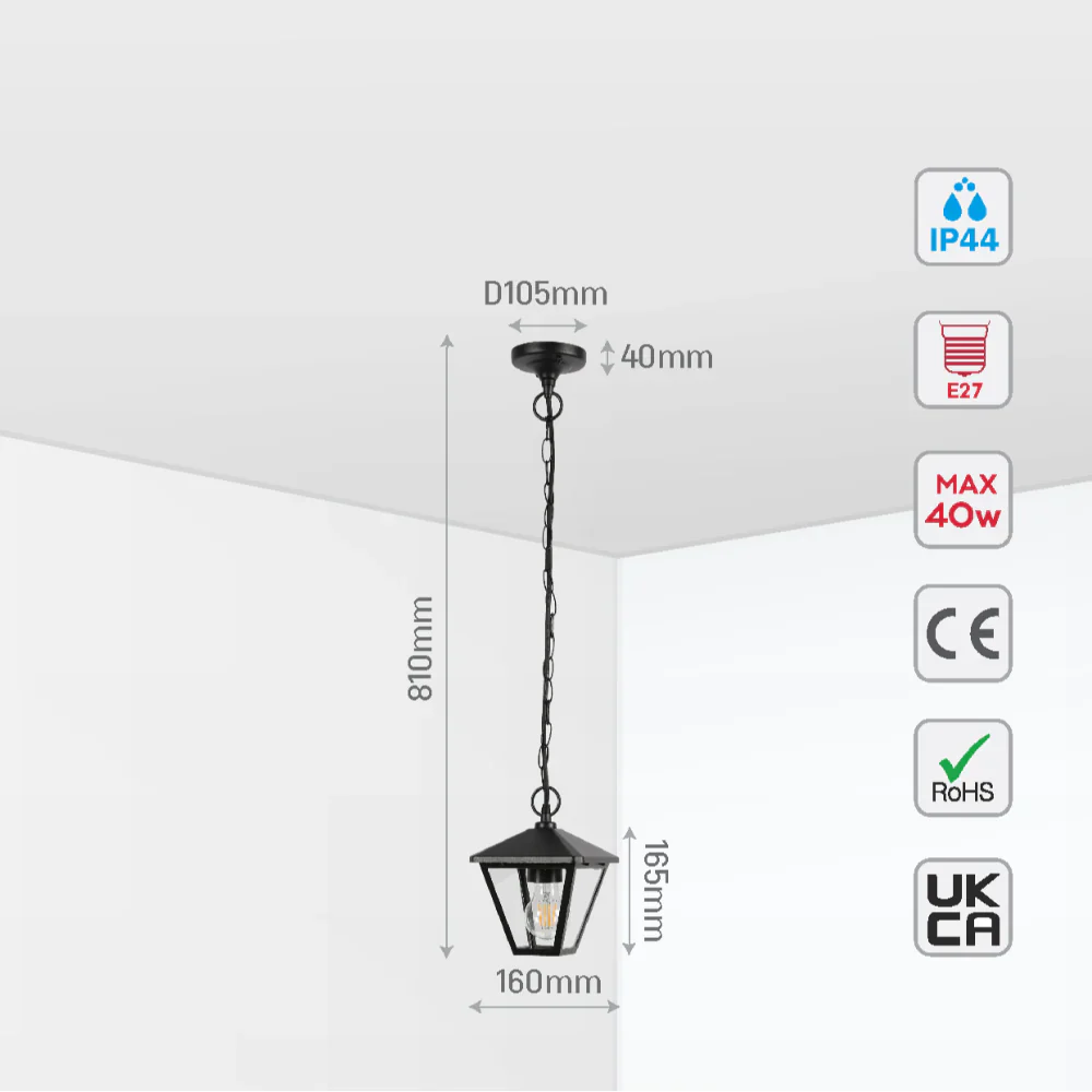 Paravento Outdoor Pendant Lamp E27 Black 5