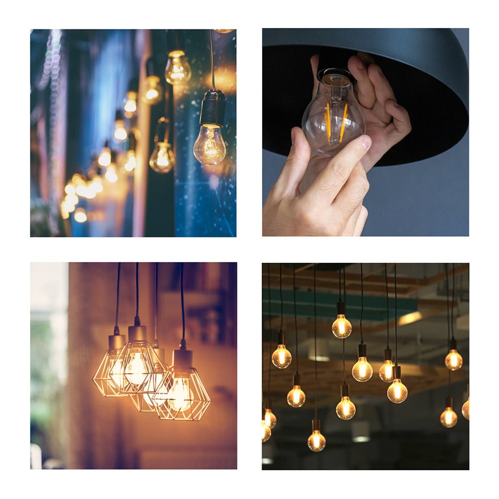 led filament gls bulb a60 b22 bayonet cap 4w 400lm warm white 2700k clear pack of 6 in use in lamps and standalone