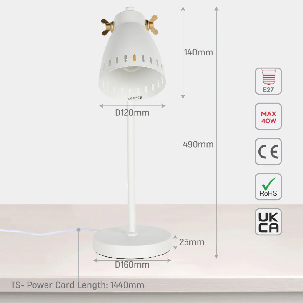 Retro Desk Lamp with Brass Accents 10